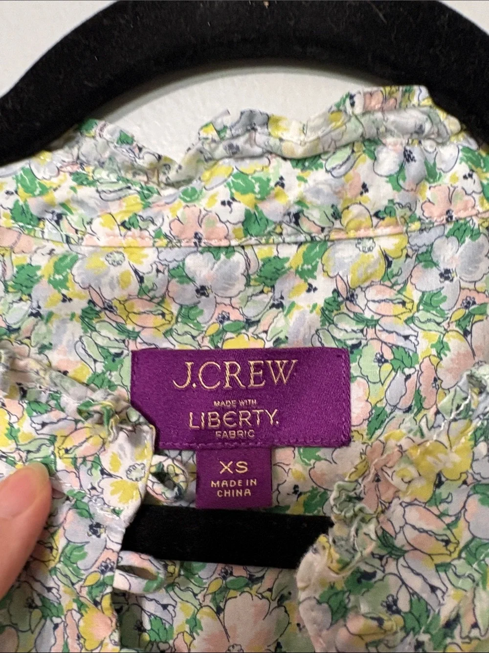 J.Crew x Liberty Floral Cotton Ruffle Blouse Puff Sleeve XS
